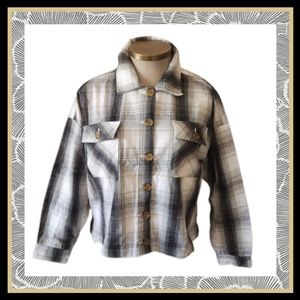 100% COTTON ☆ PLAID FLANNEL ☆ SHACKET ☆ 2x ☆ NWT